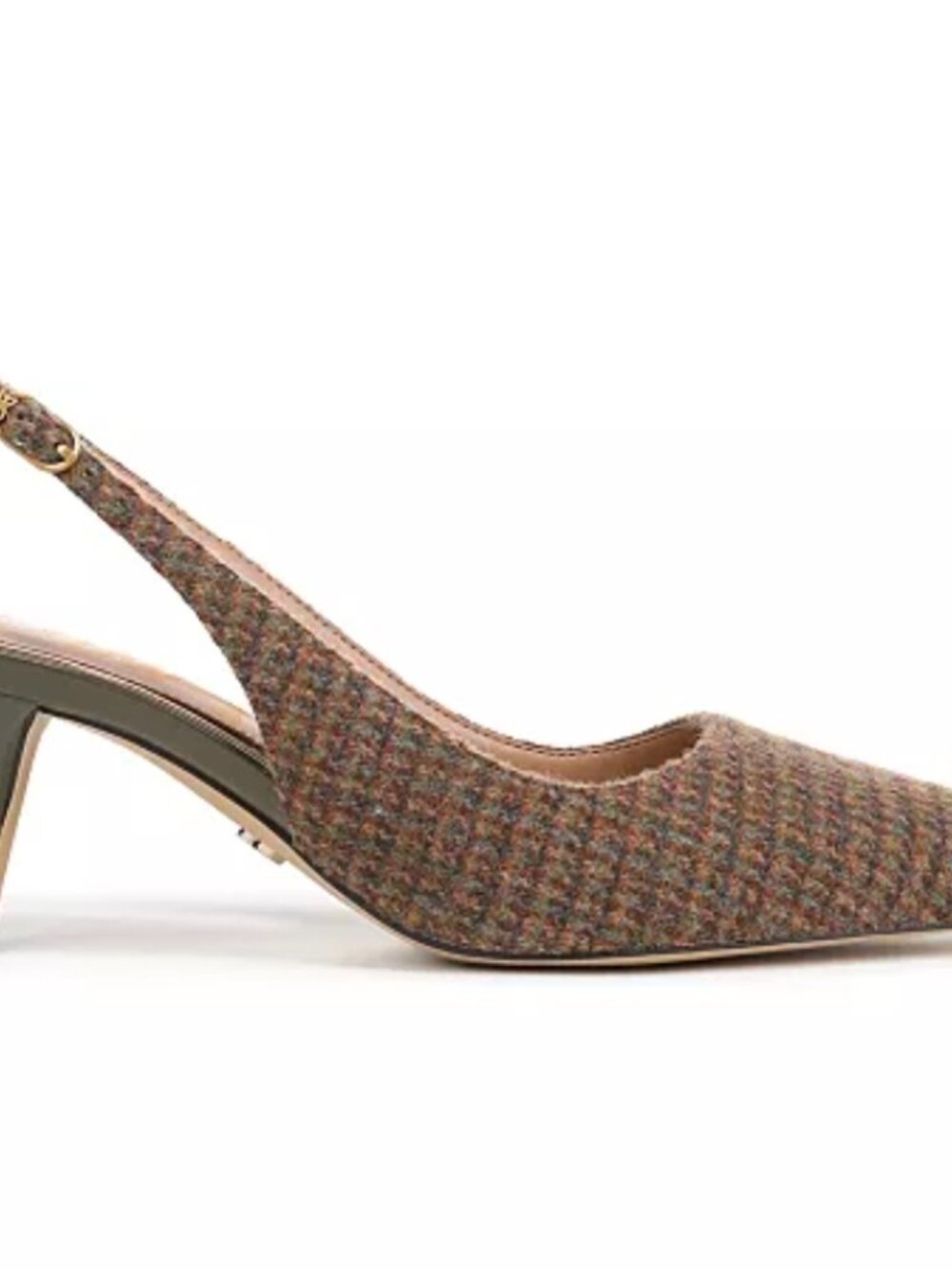 Sam Edelman Bianka Slingback Pumps Brown Plaid Fabric Women's Sizes NEW - Picture 2 of 13